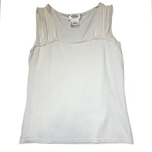 WOMENS TALBOTS TANK SHIRT BLOUSE IN IVORY, SIZE P